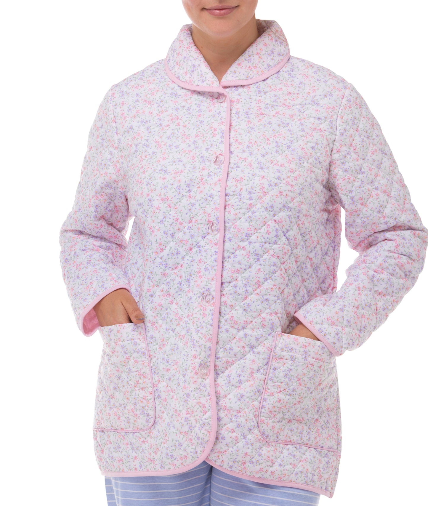 LOLA QUILTED BED JACKET PINK - SK401