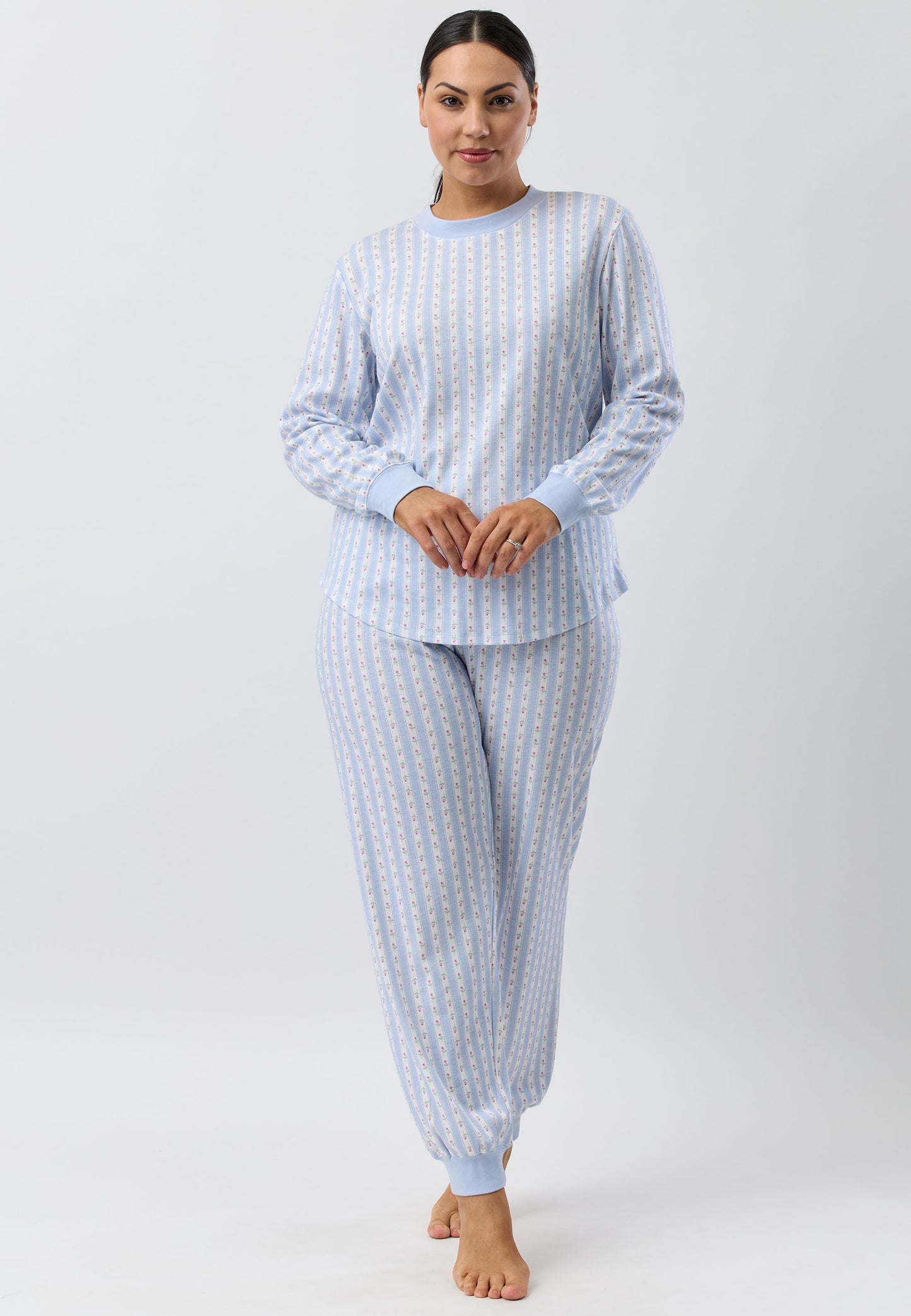 ROSE STRIPE SKI PJ SET BLUE - SK102R5