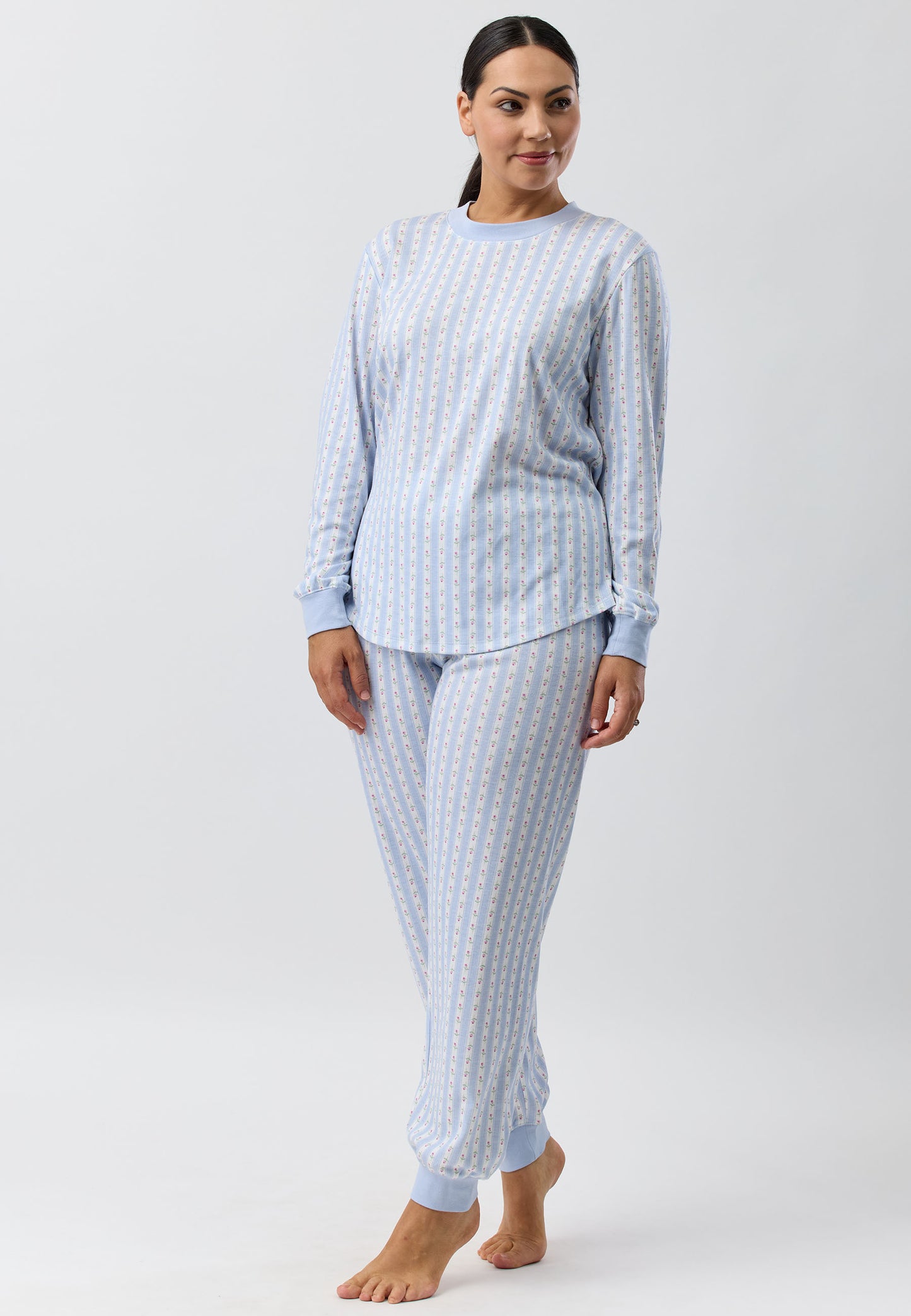ROSE STRIPE SKI PJ SET BLUE - SK102R5