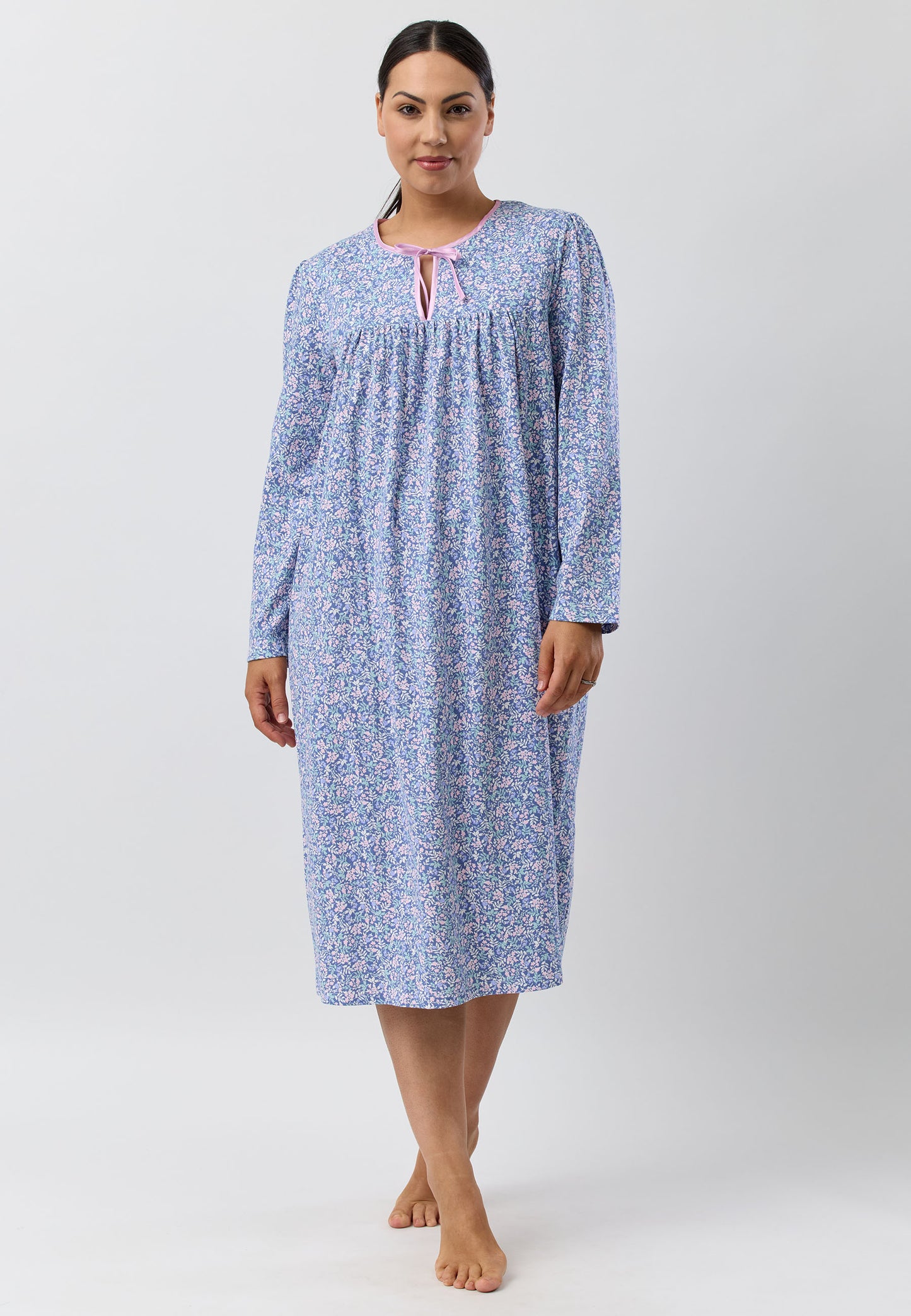 FLOWERETTE TIE NIGHTIE DENIM - SK202F5