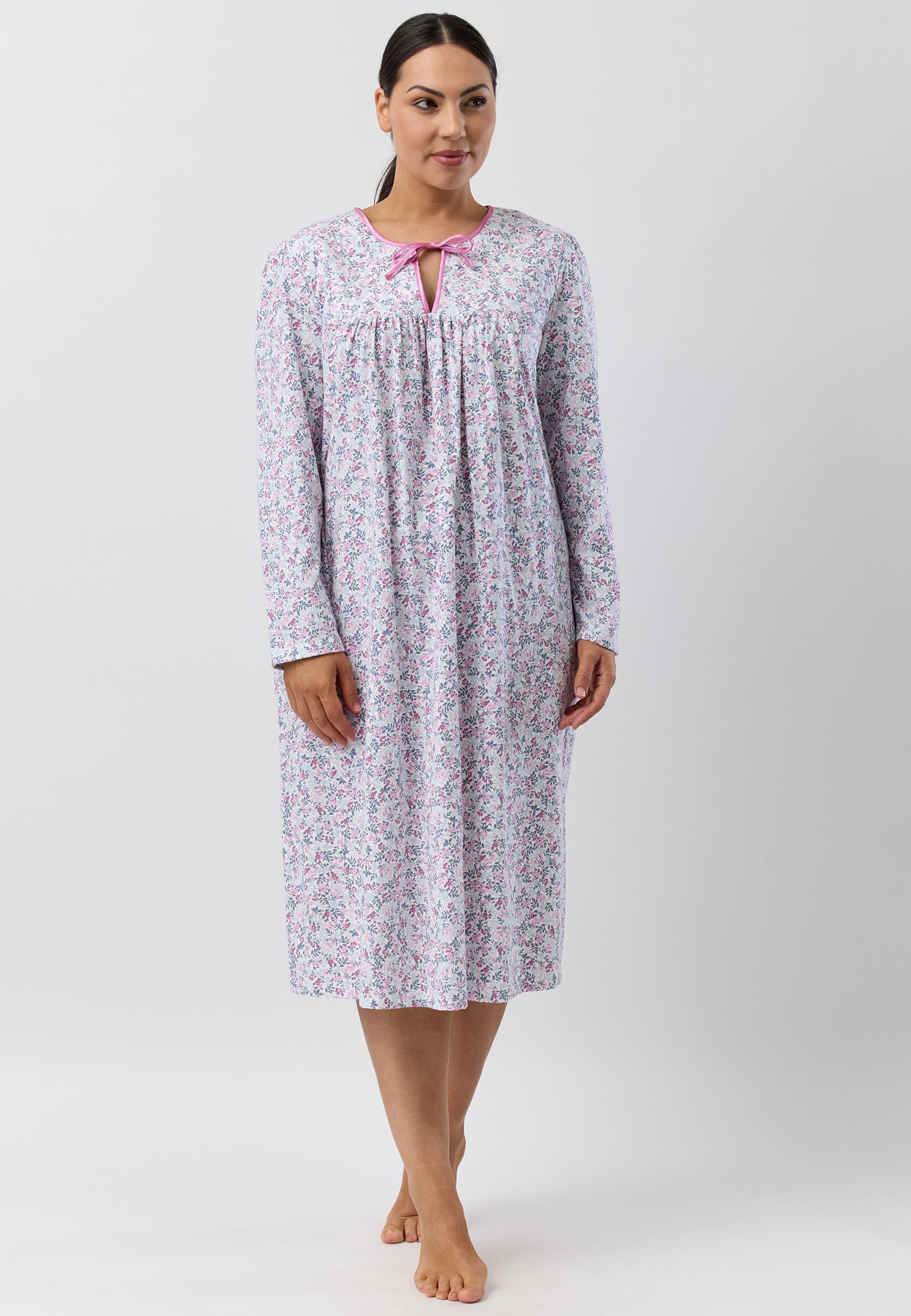 FLOWERETTE TIE NIGHTIE PINK - SK202F5