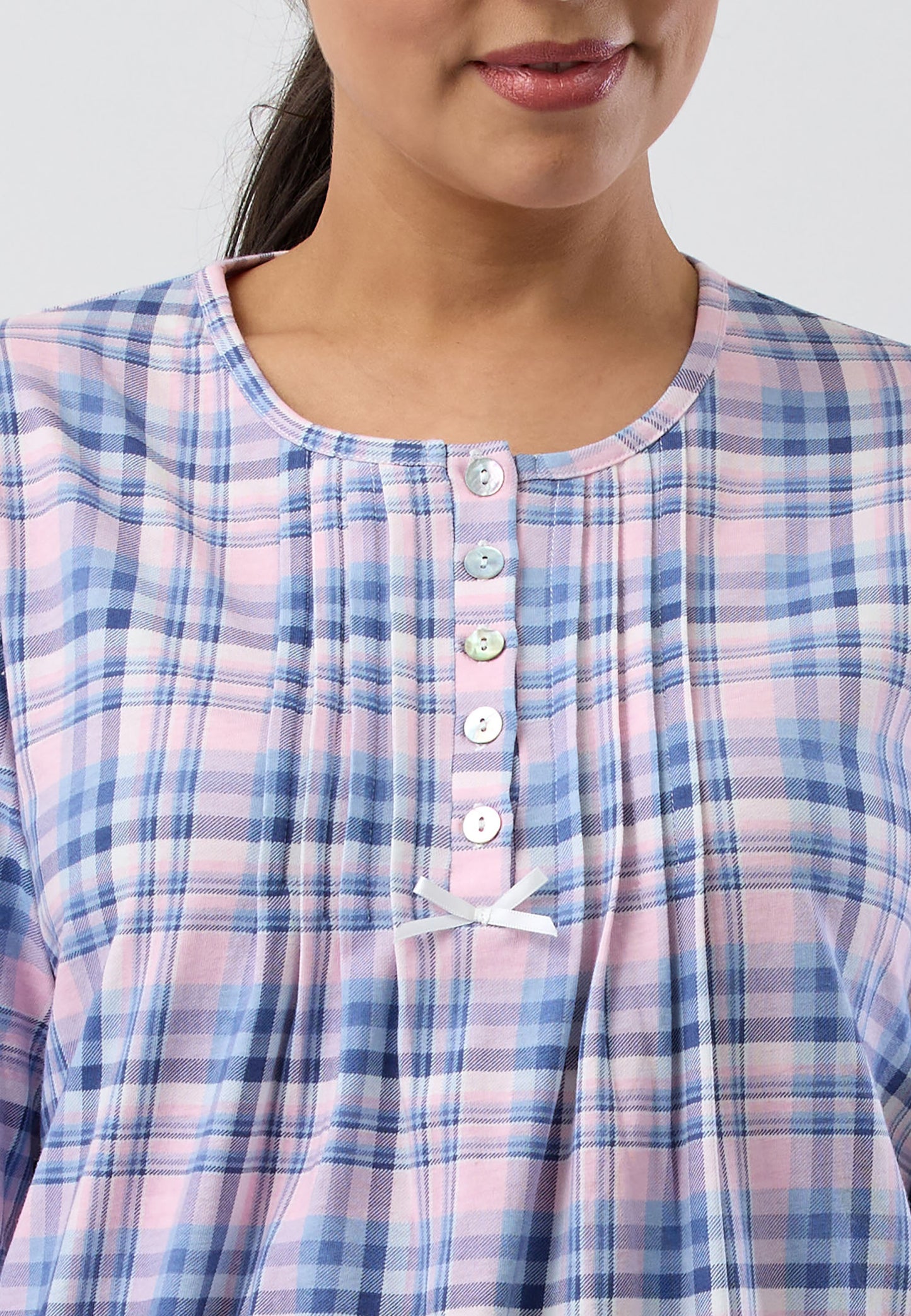 CHECK NIGHTIE BLUE - SK203C5