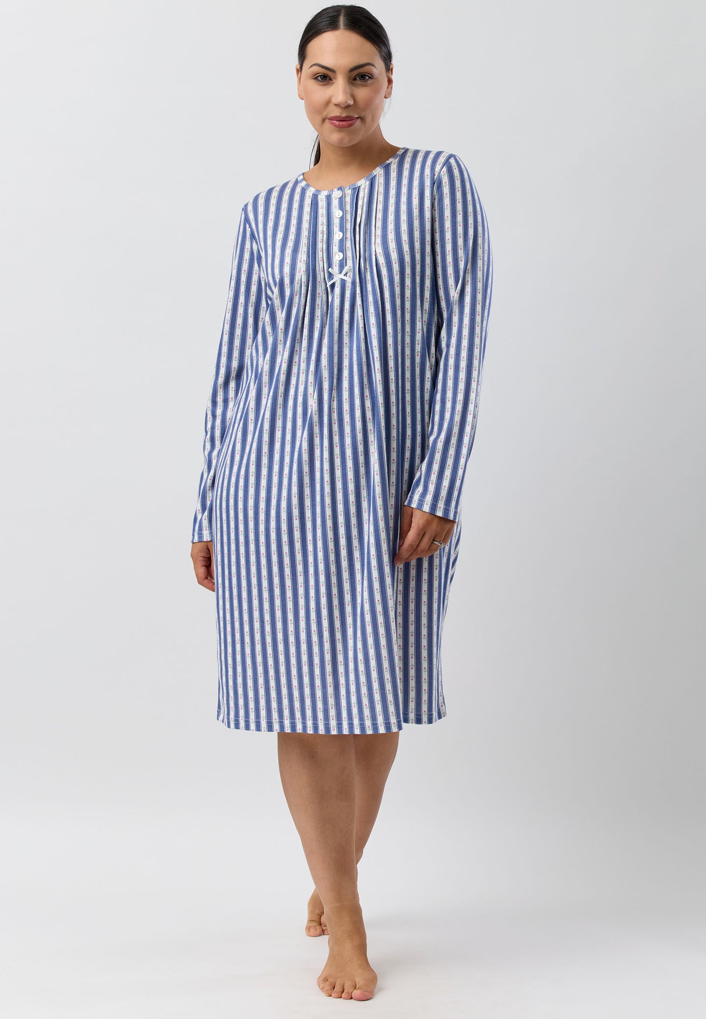 ROSE STRIPE NIGHTIE NAVY - SK203R5