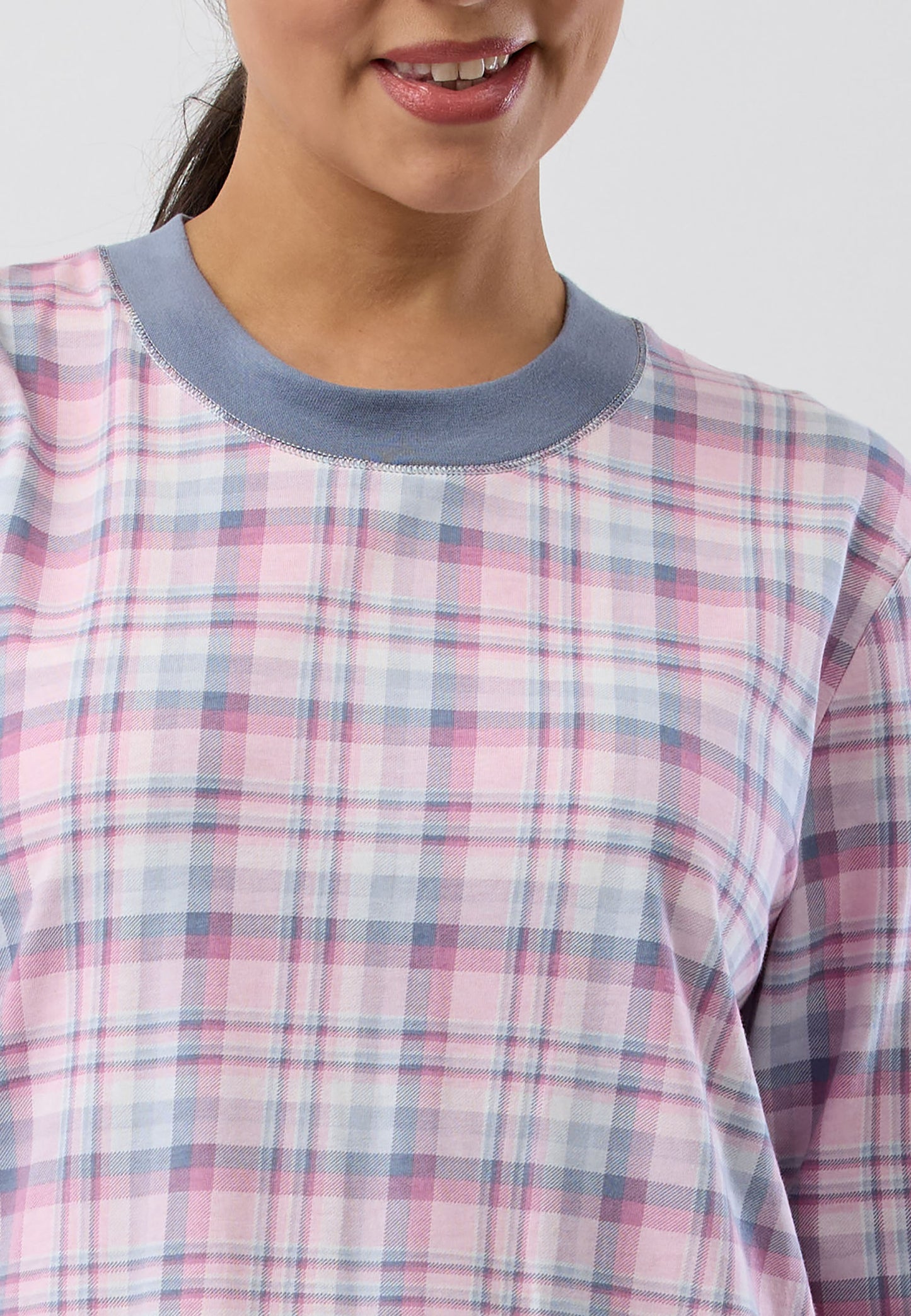 CHECK SKI NIGHTIE GREY - SK231C5