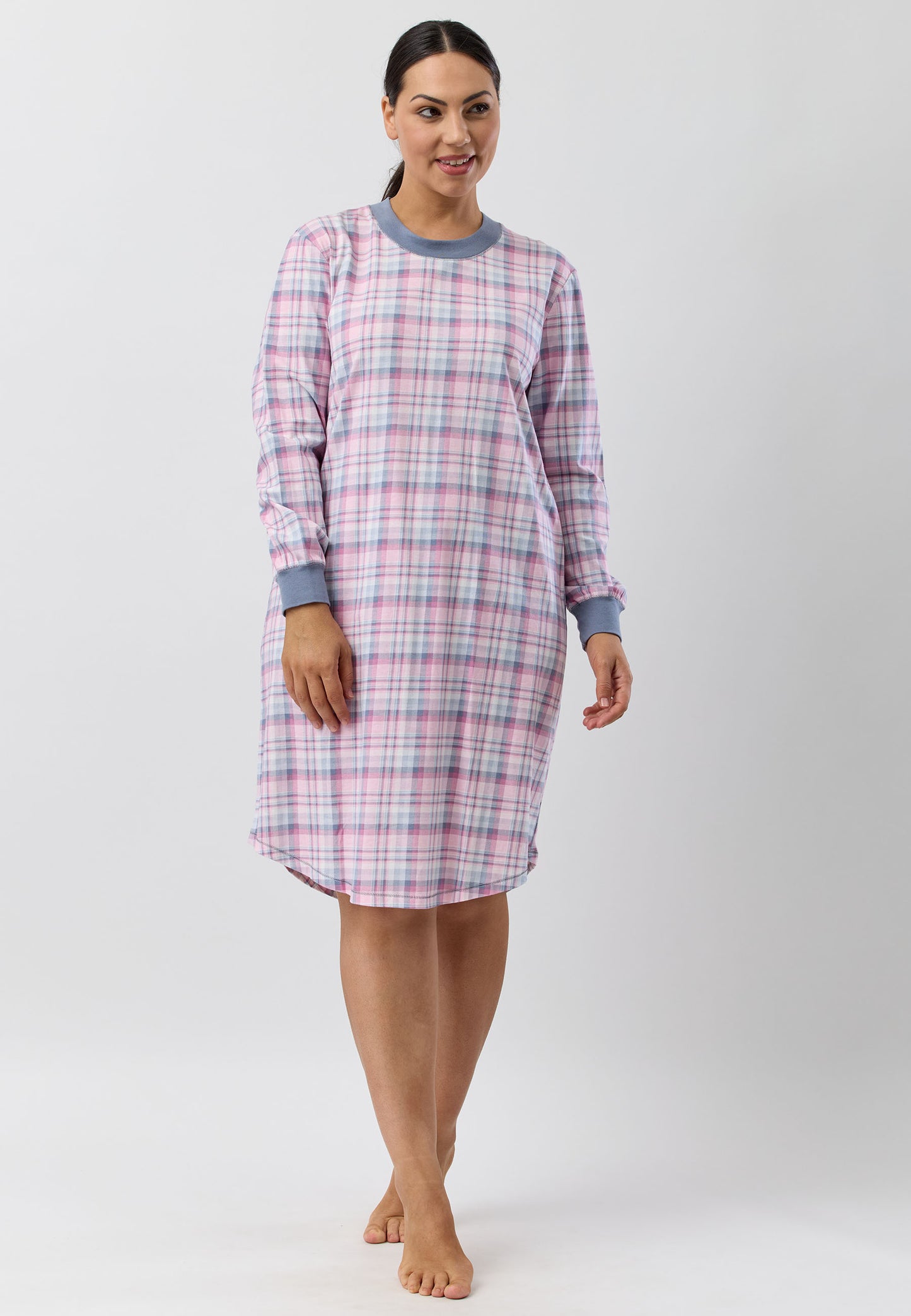 CHECK SKI NIGHTIE GREY - SK231C5