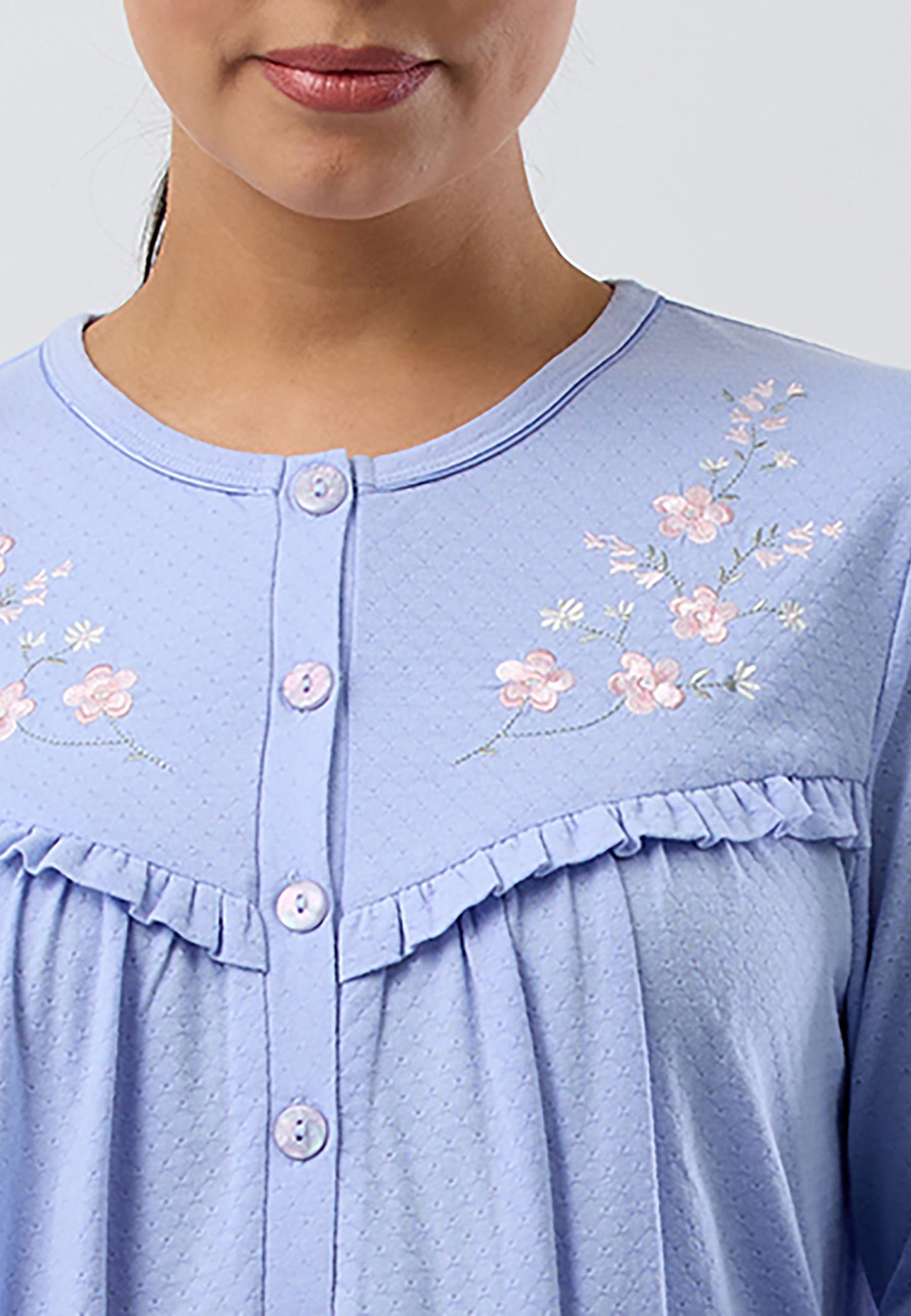 FLEUR EMBROIDERED NIGHTIE LAVENDER - SK253F5