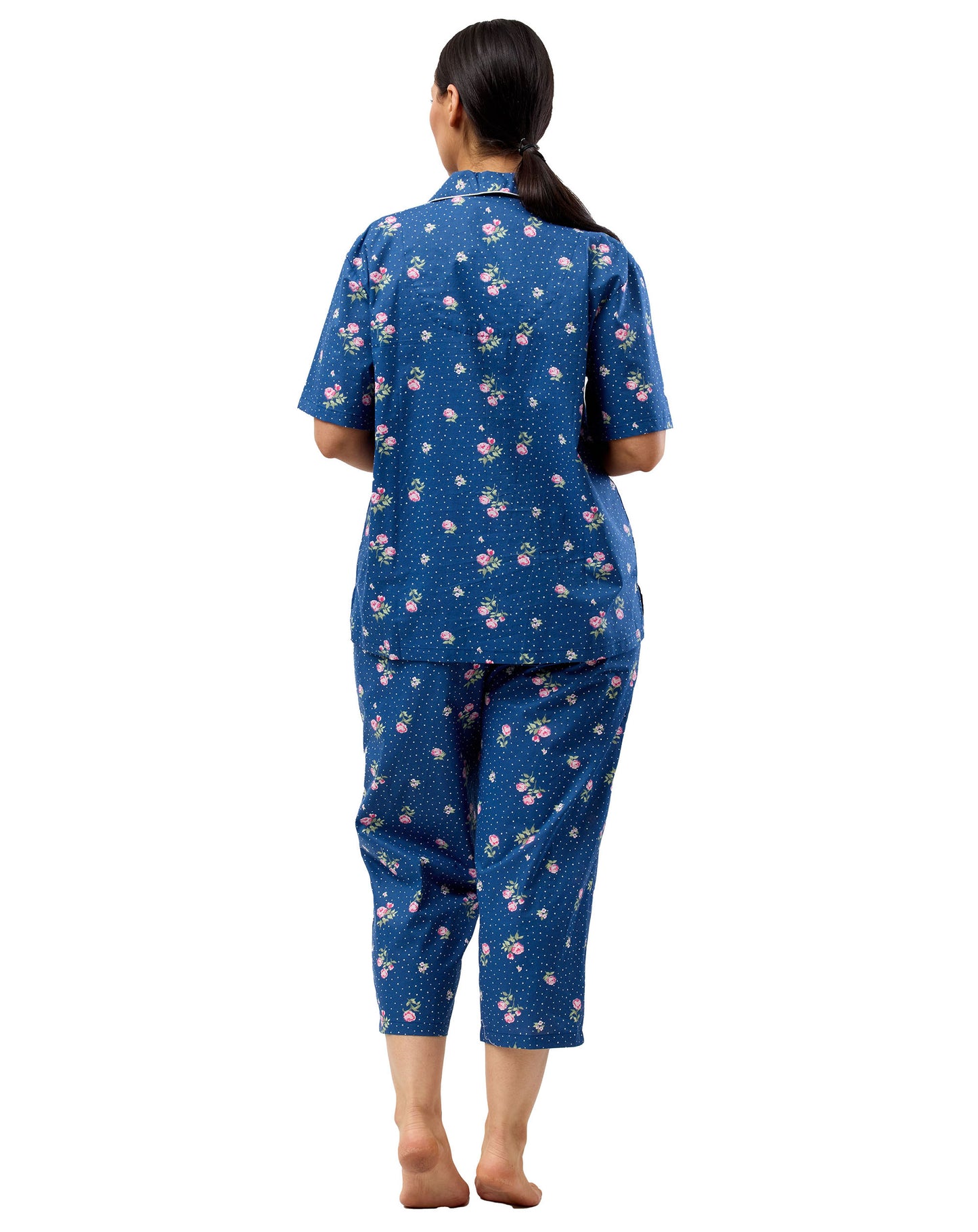 FLORAL SPOT PJ SET NAVY - SK500F