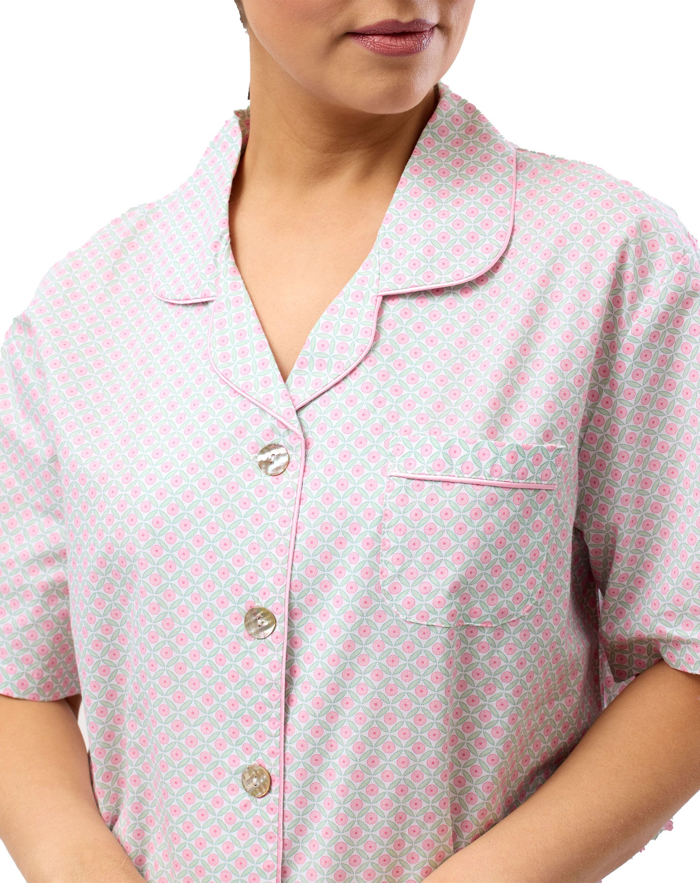 GEO SHORT PJ SET GREEN - SK506G