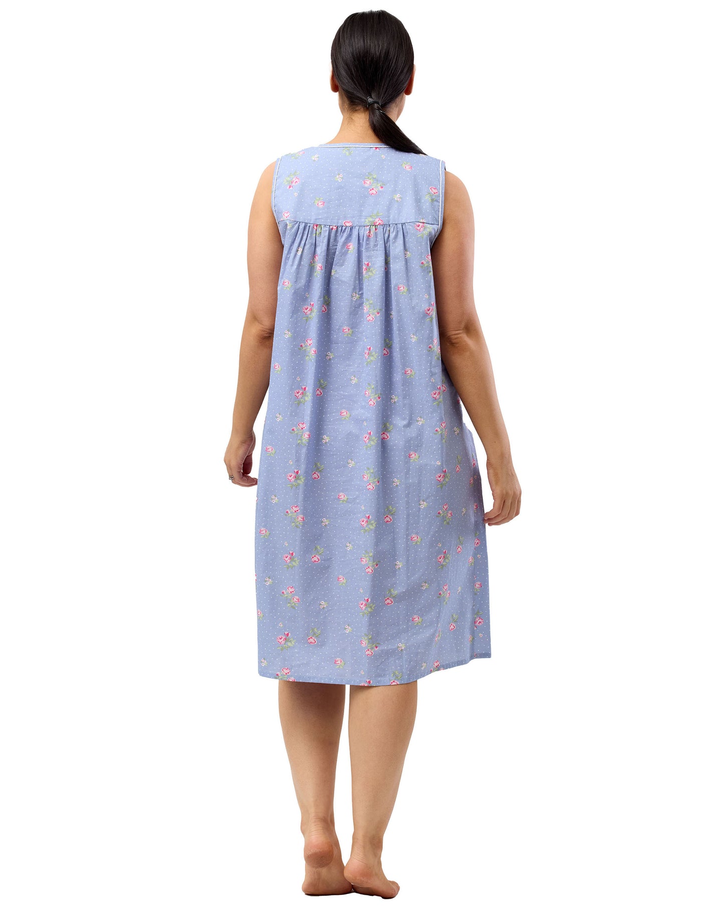 SLEEVELESS FLORAL SPOT NITE CORNFLOWER - SK801F