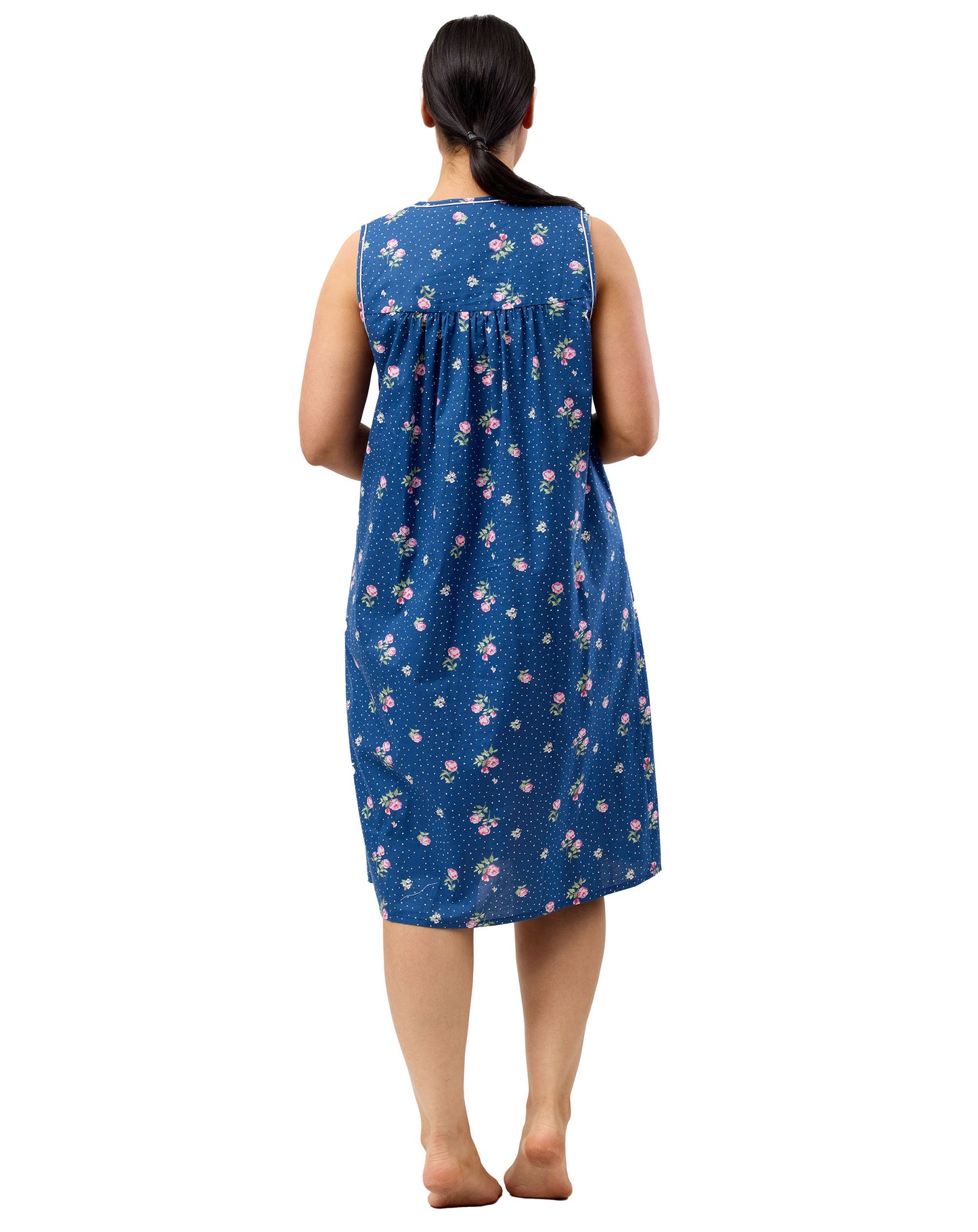 SLEEVELESS FLORAL SPOT NITE NAVY - SK801F