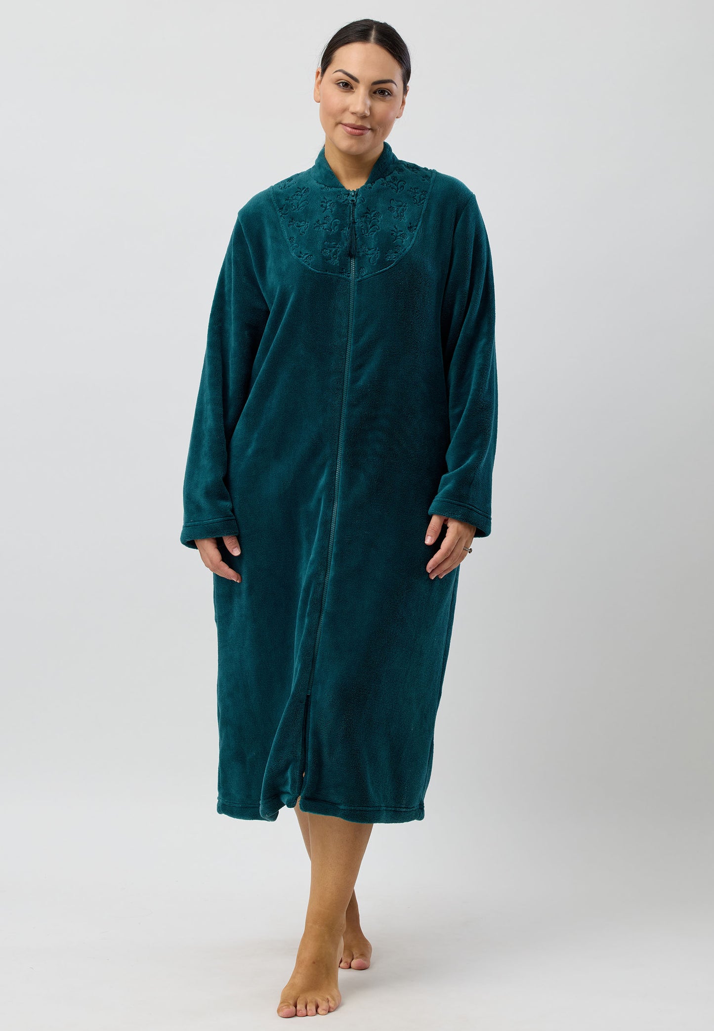 ZIP EMBROIDERED GOWN FOREST - SK918