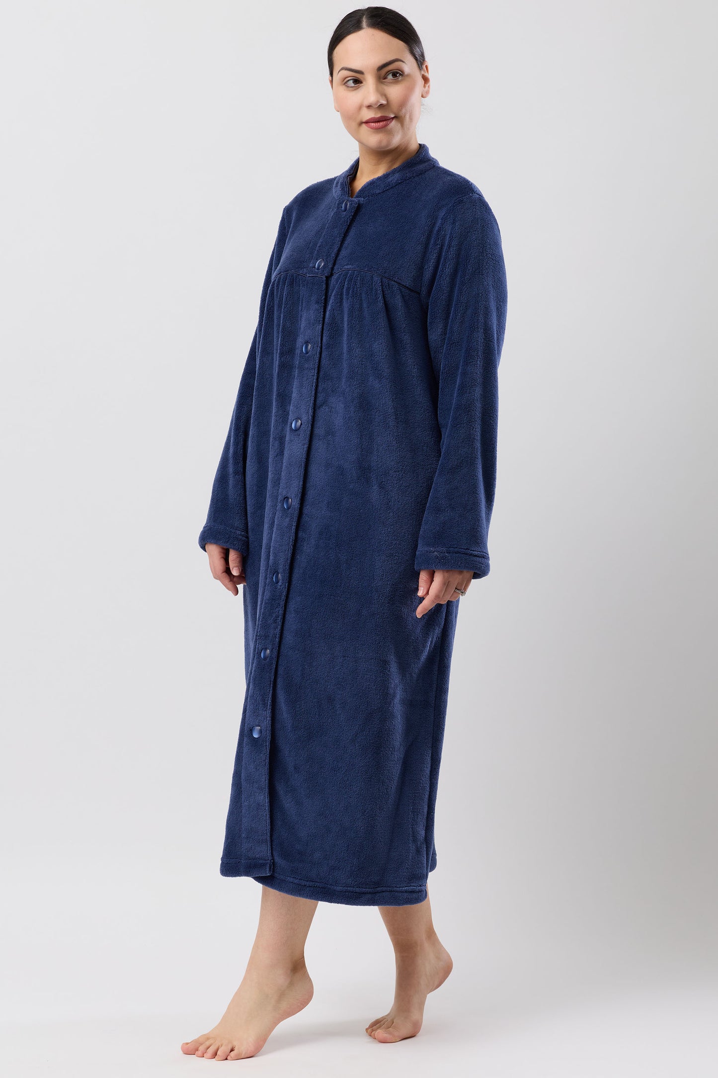BUTTON GOWN - MID 120cm NAVY - SK941