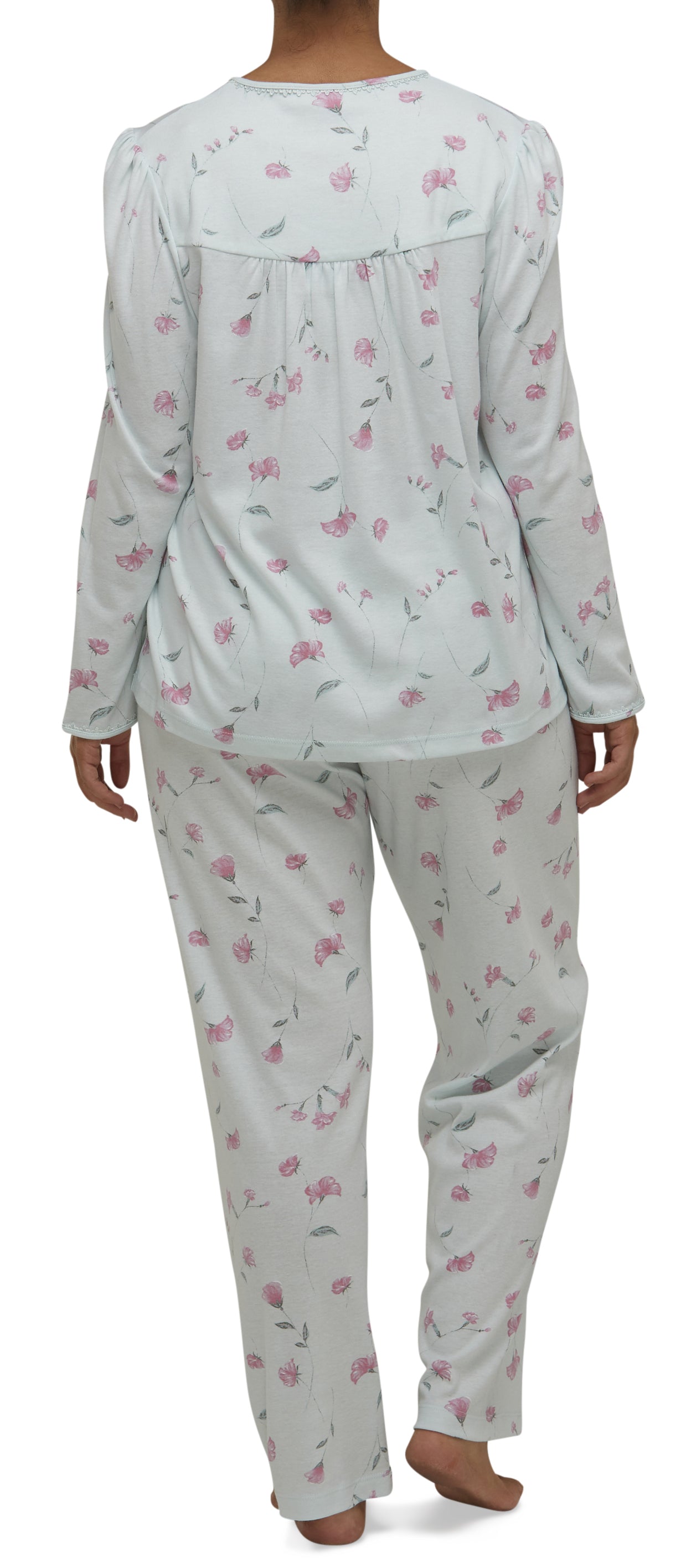 PENELOPE LACE BIB PJ SET MINT - SK101P