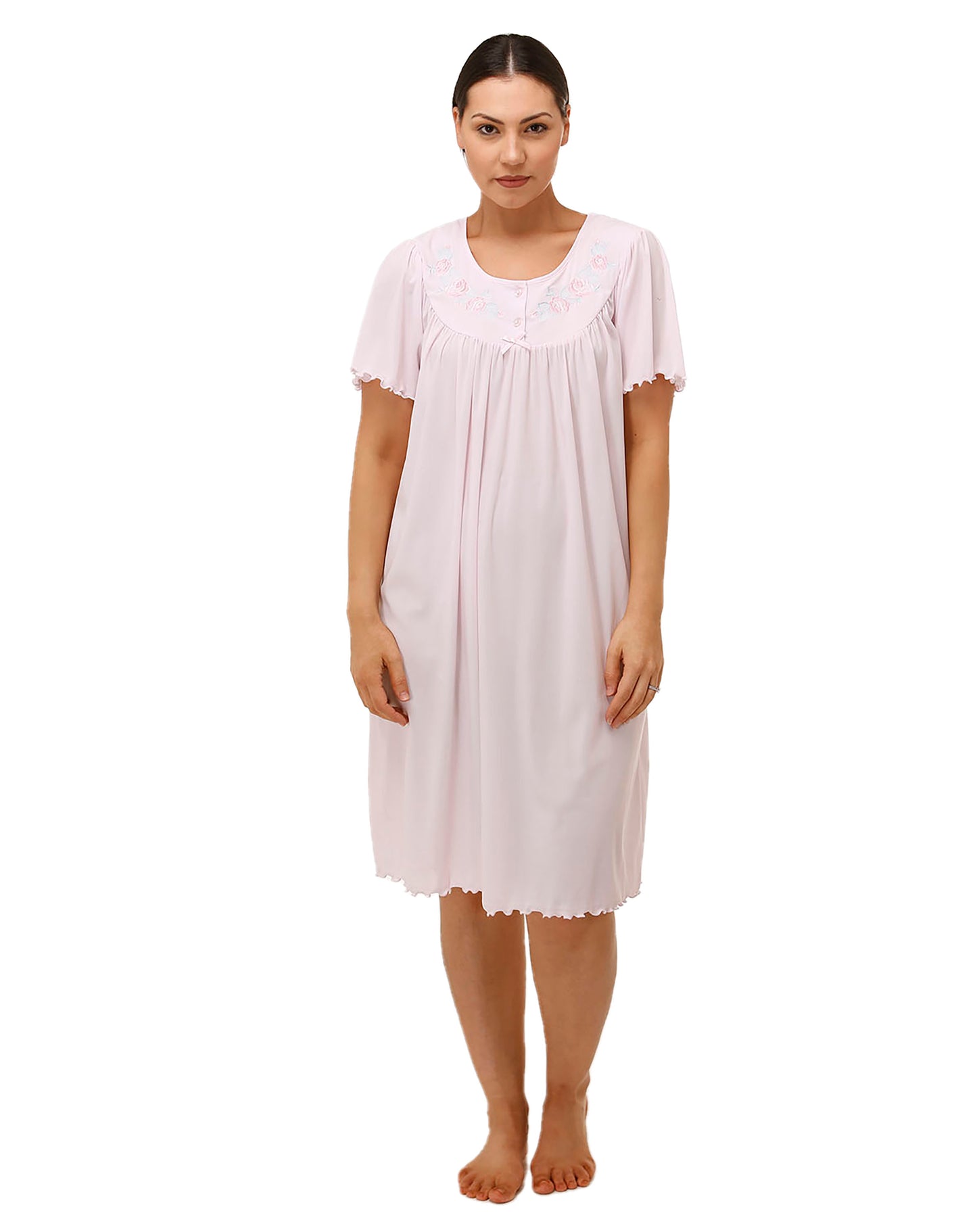Short Sleeve Embroidered Trilobal Nite Pink - SK209T
