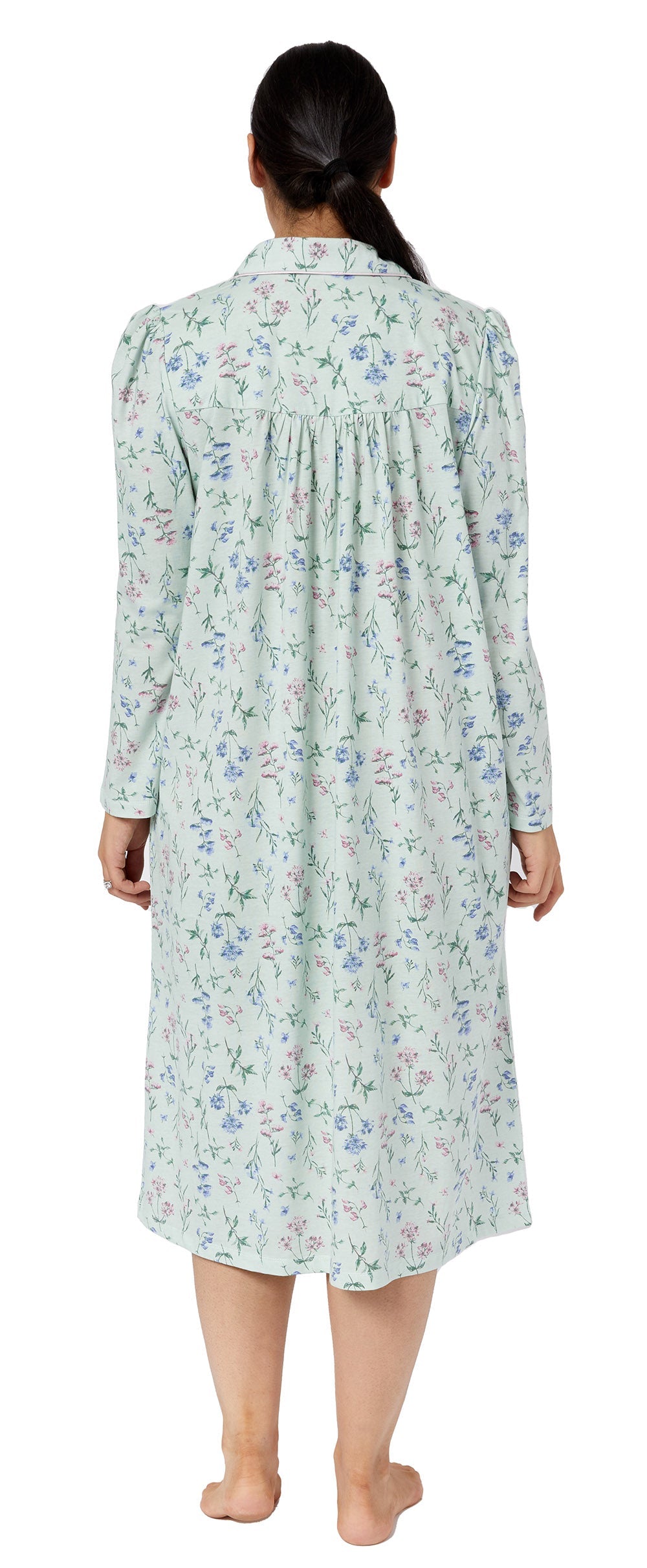 MEADOW COLLAR NIGHTIE SAGE - SK227M