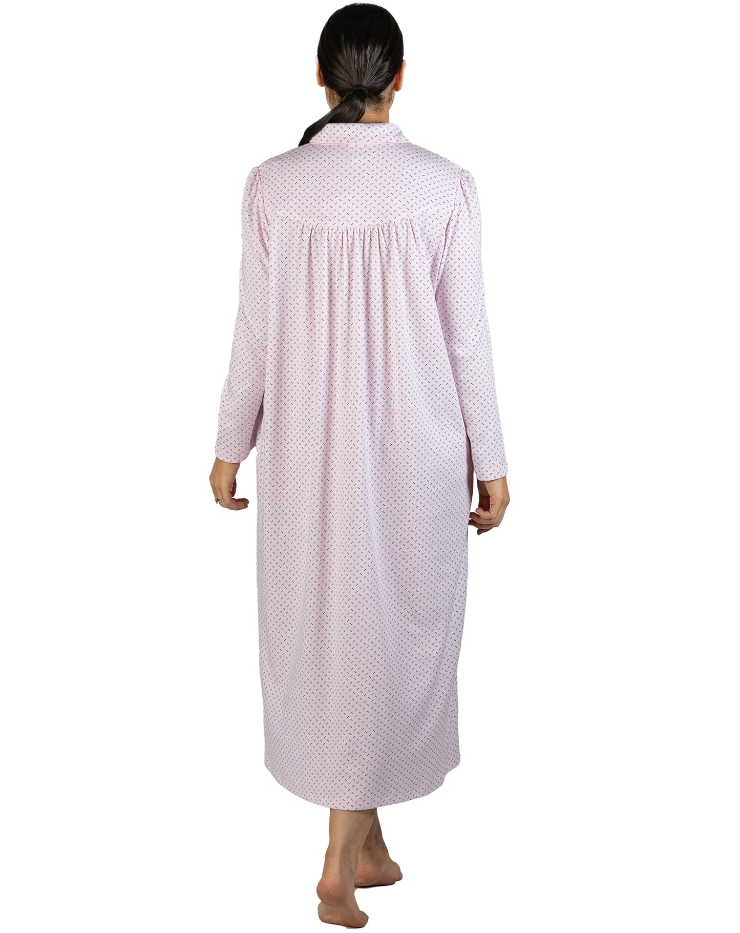 SPOT EMBROIDERED COLLAR NIGHTIE PINK - SK235S