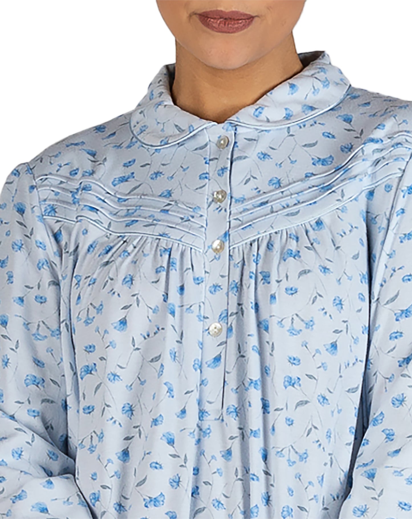PEONY COLLAR NIGHTIE BLUE - SK240P