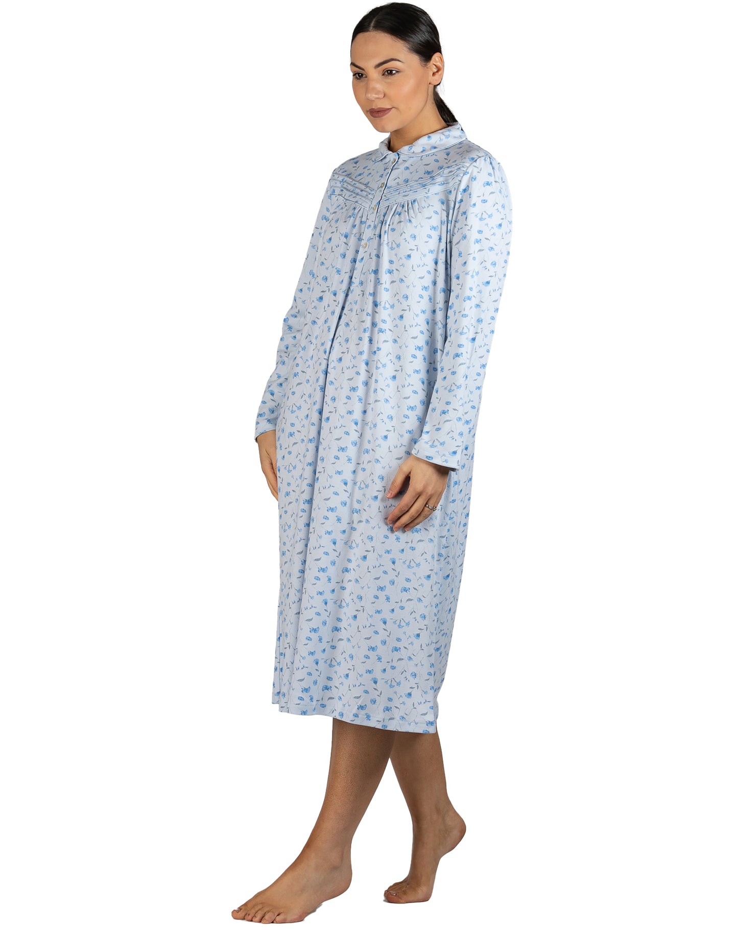 PEONY COLLAR NIGHTIE BLUE - SK240P