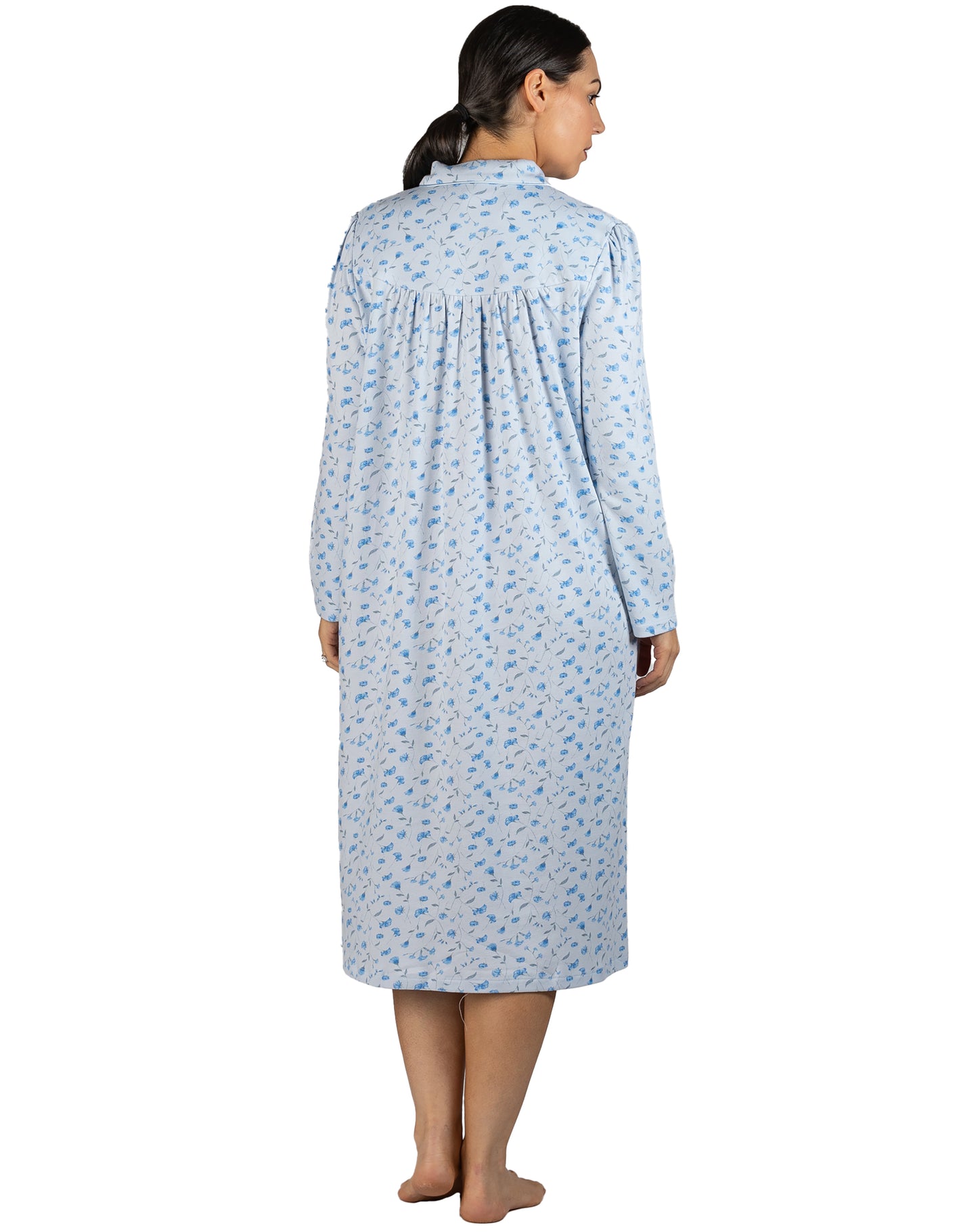 PEONY COLLAR NIGHTIE BLUE - SK240P