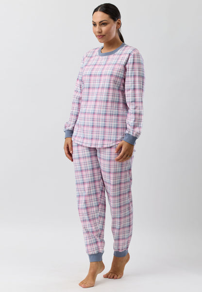 CHECK SKI PJ SET GREY - SK102C5