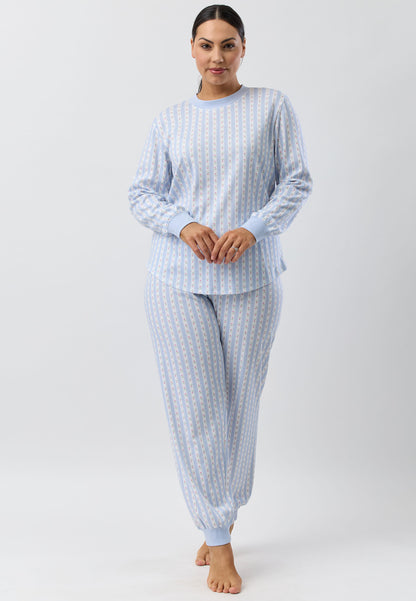 ROSE STRIPE SKI PJ SET BLUE - SK102R5