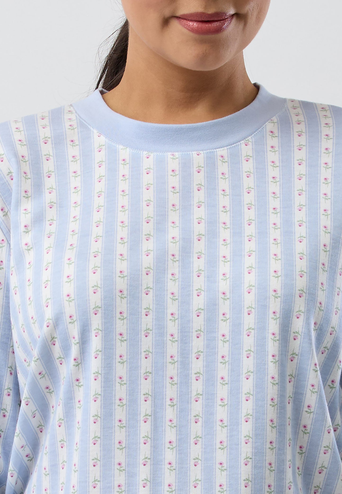 ROSE STRIPE SKI PJ SET BLUE - SK102R5