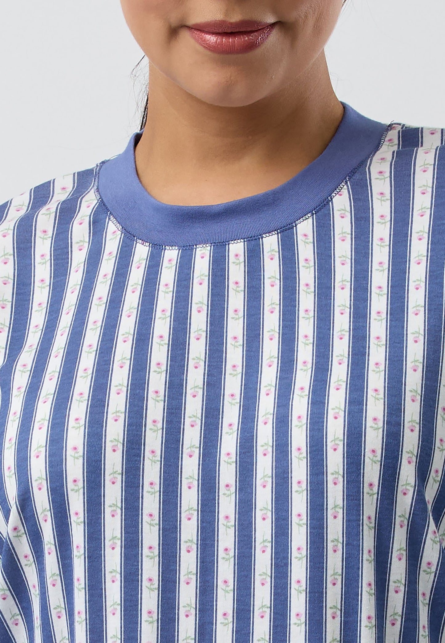 ROSE STRIPE SKI PJ SET NAVY - SK102R5