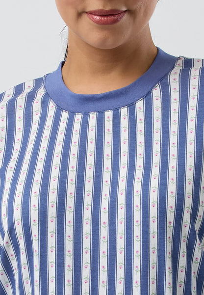 ROSE STRIPE SKI PJ SET NAVY - SK102R5