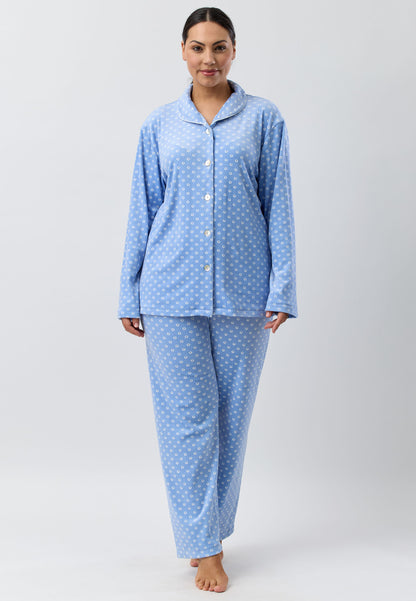 VELOUR SHAWL COLLAR PJ SET BLUE - SK123V5