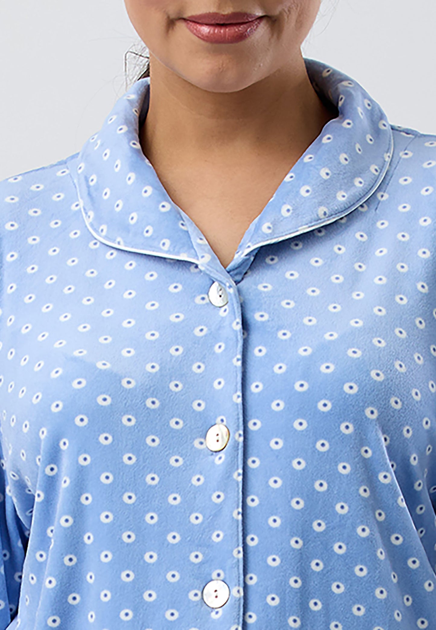 VELOUR SHAWL COLLAR PJ SET BLUE - SK123V5