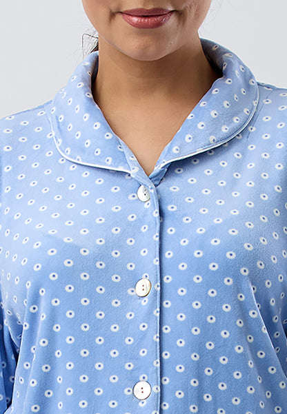 VELOUR SHAWL COLLAR PJ SET BLUE - SK123V5