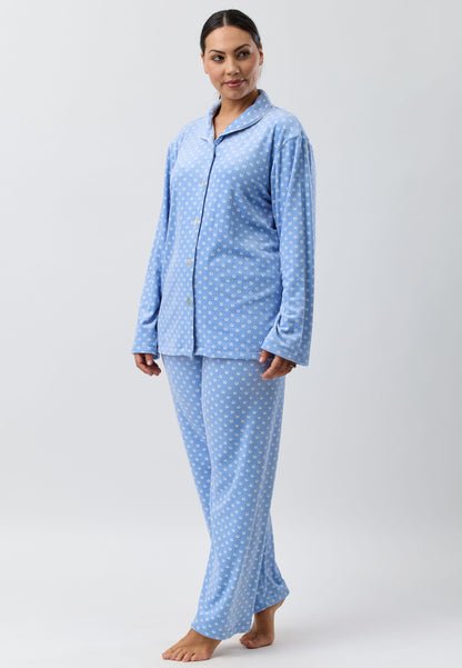 VELOUR SHAWL COLLAR PJ SET BLUE - SK123V5