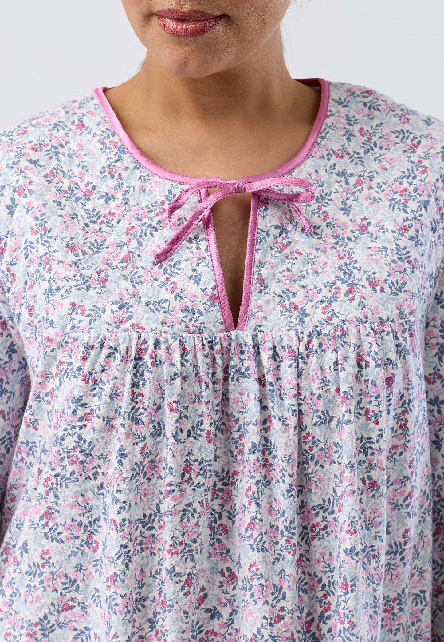 FLOWERETTE TIE NIGHTIE PINK - SK202F5