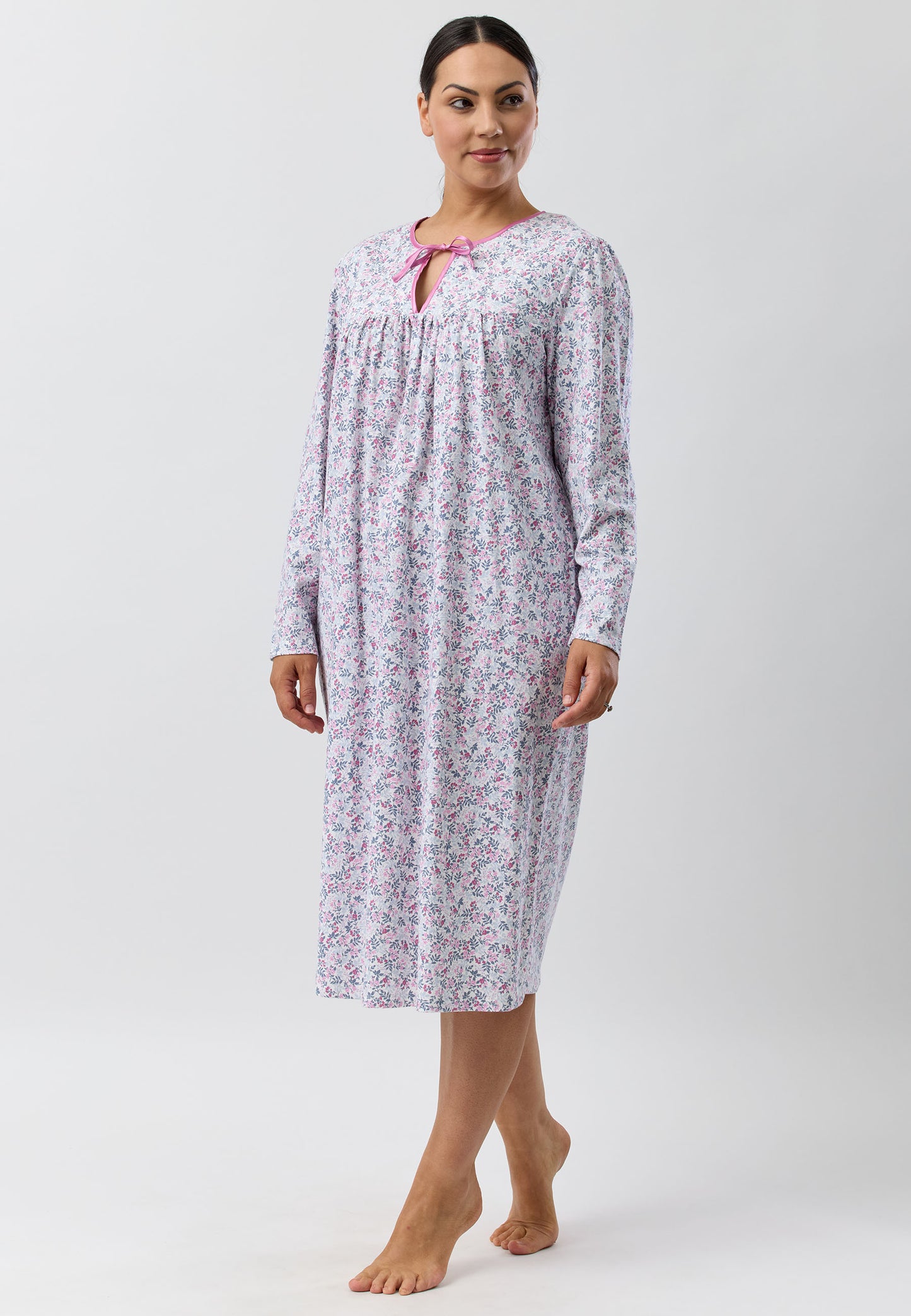 FLOWERETTE TIE NIGHTIE PINK - SK202F5