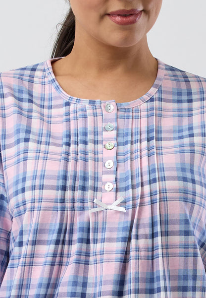 CHECK NIGHTIE BLUE - SK203C5