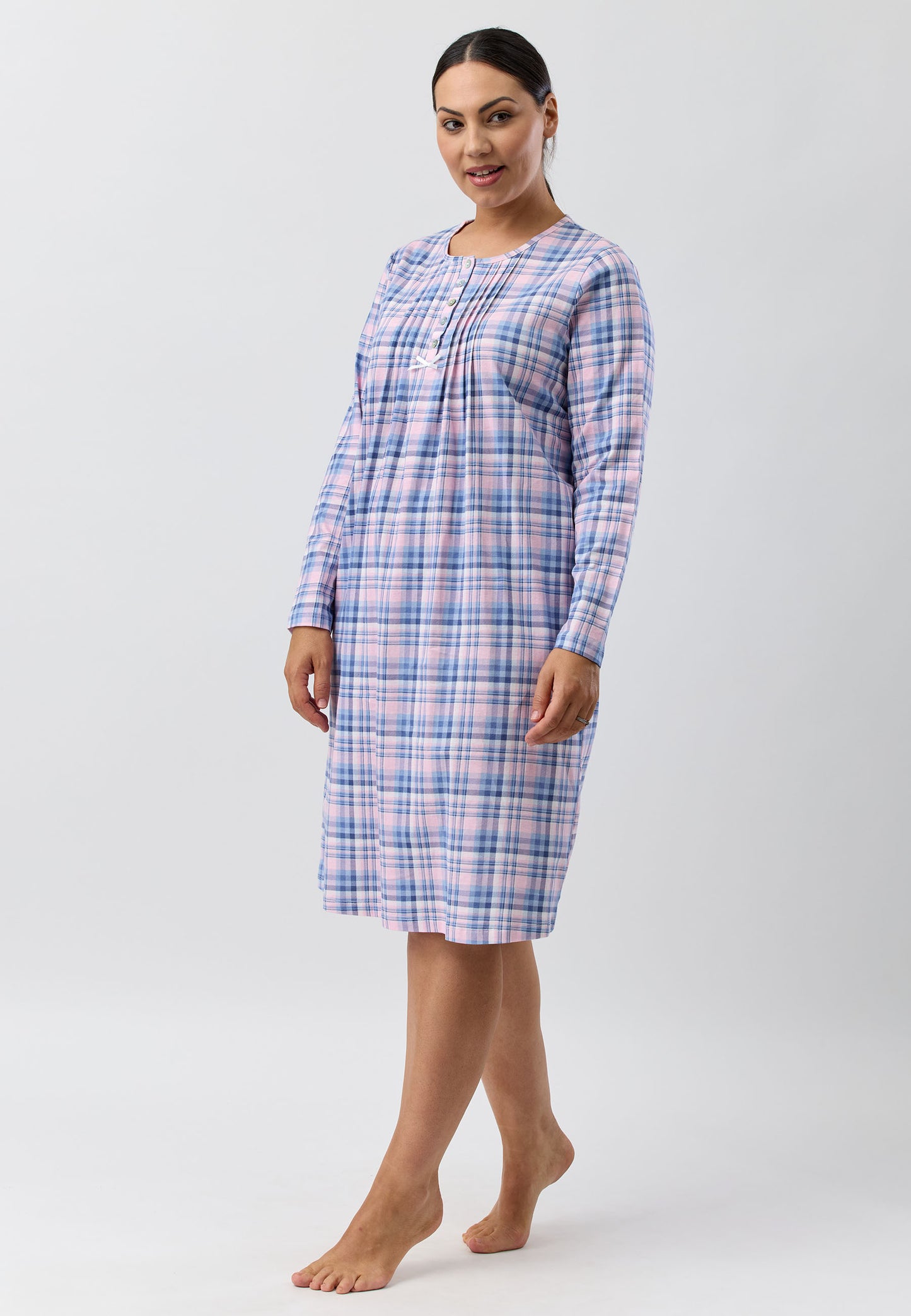 CHECK NIGHTIE BLUE - SK203C5