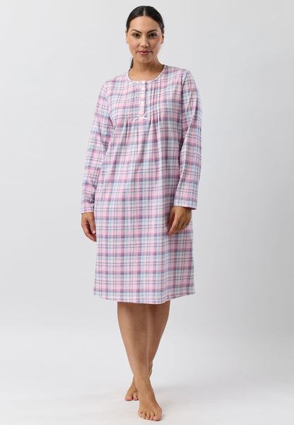 CHECK NIGHTIE GREY - SK203C5