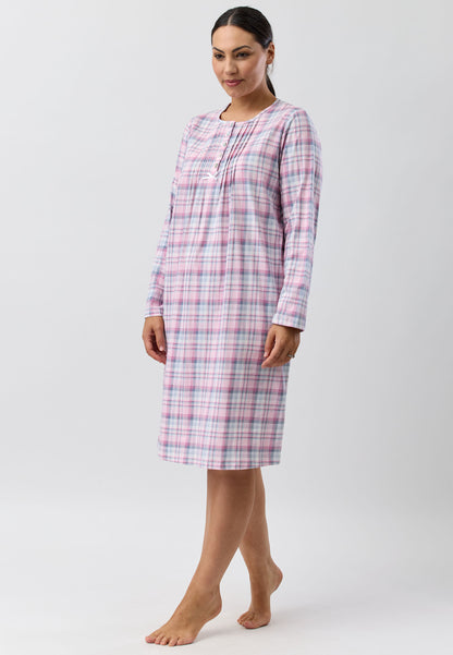 CHECK NIGHTIE GREY - SK203C5