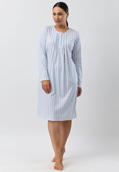 ROSE STRIPE NIGHTIE BLUE - SK203R5