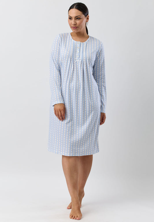 ROSE STRIPE NIGHTIE BLUE - SK203R5