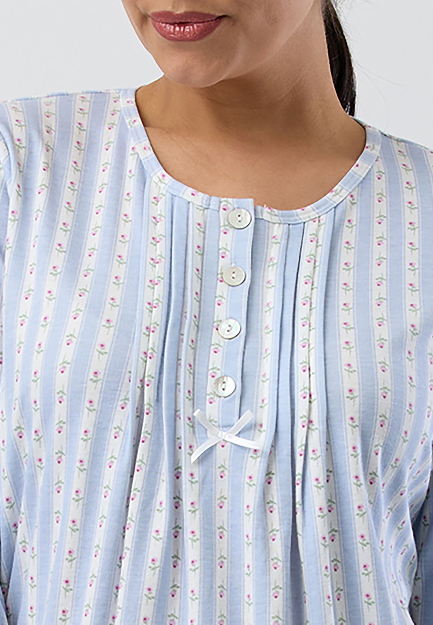 ROSE STRIPE NIGHTIE BLUE - SK203R5