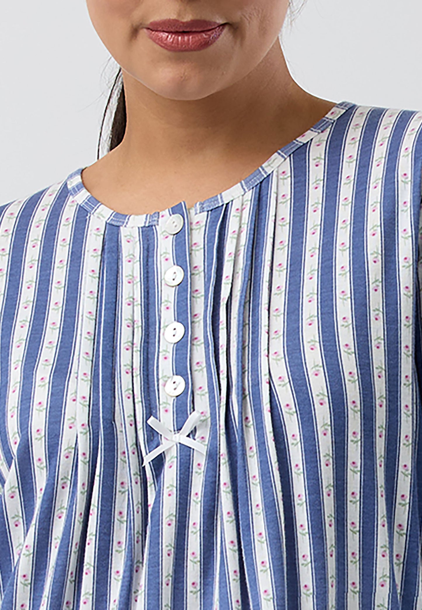 ROSE STRIPE NIGHTIE NAVY - SK203R5
