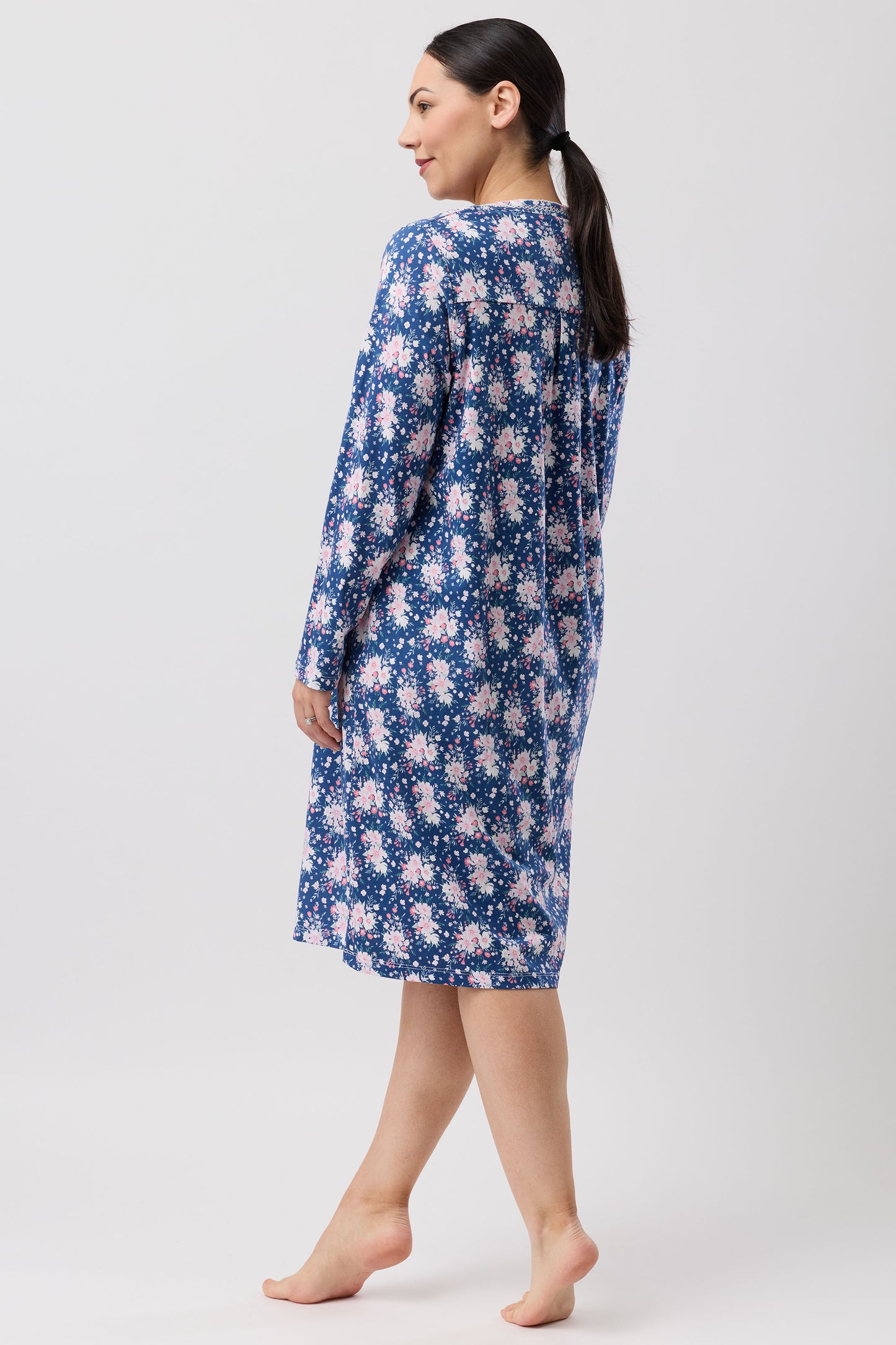 BOUQUET CROCHET NIGHTIE NAVY - SK208B6