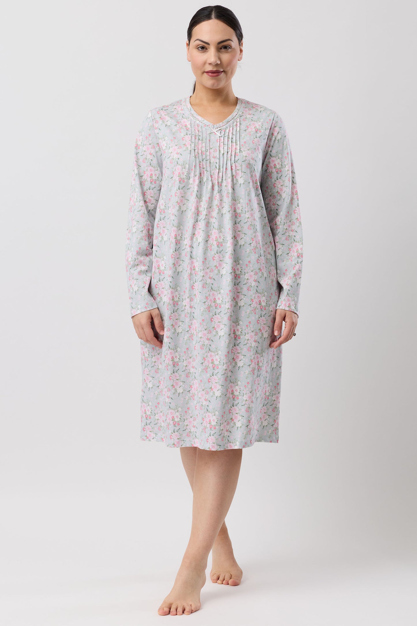 BOUQUET CROCHET NIGHTIE SAGE - SK208B6