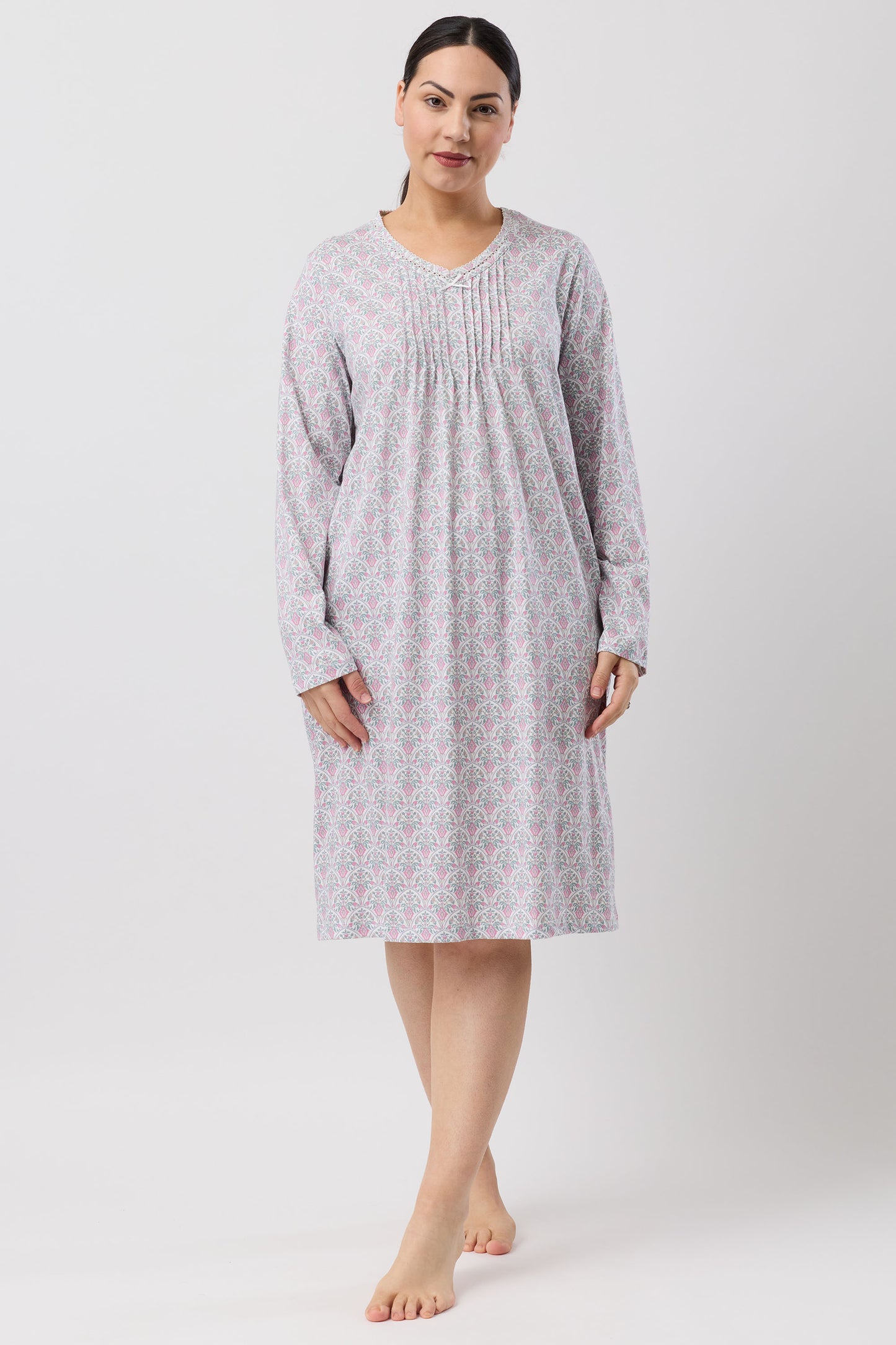 ORIENTAL CROCHET NIGHTIE PINK - SK208O6