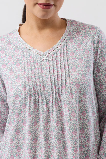 ORIENTAL CROCHET NIGHTIE PINK - SK208O6