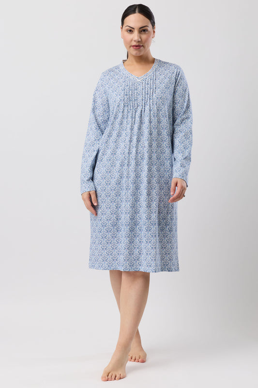 ORIENTAL CROCHET NIGHTIE TEAL - SK208O6