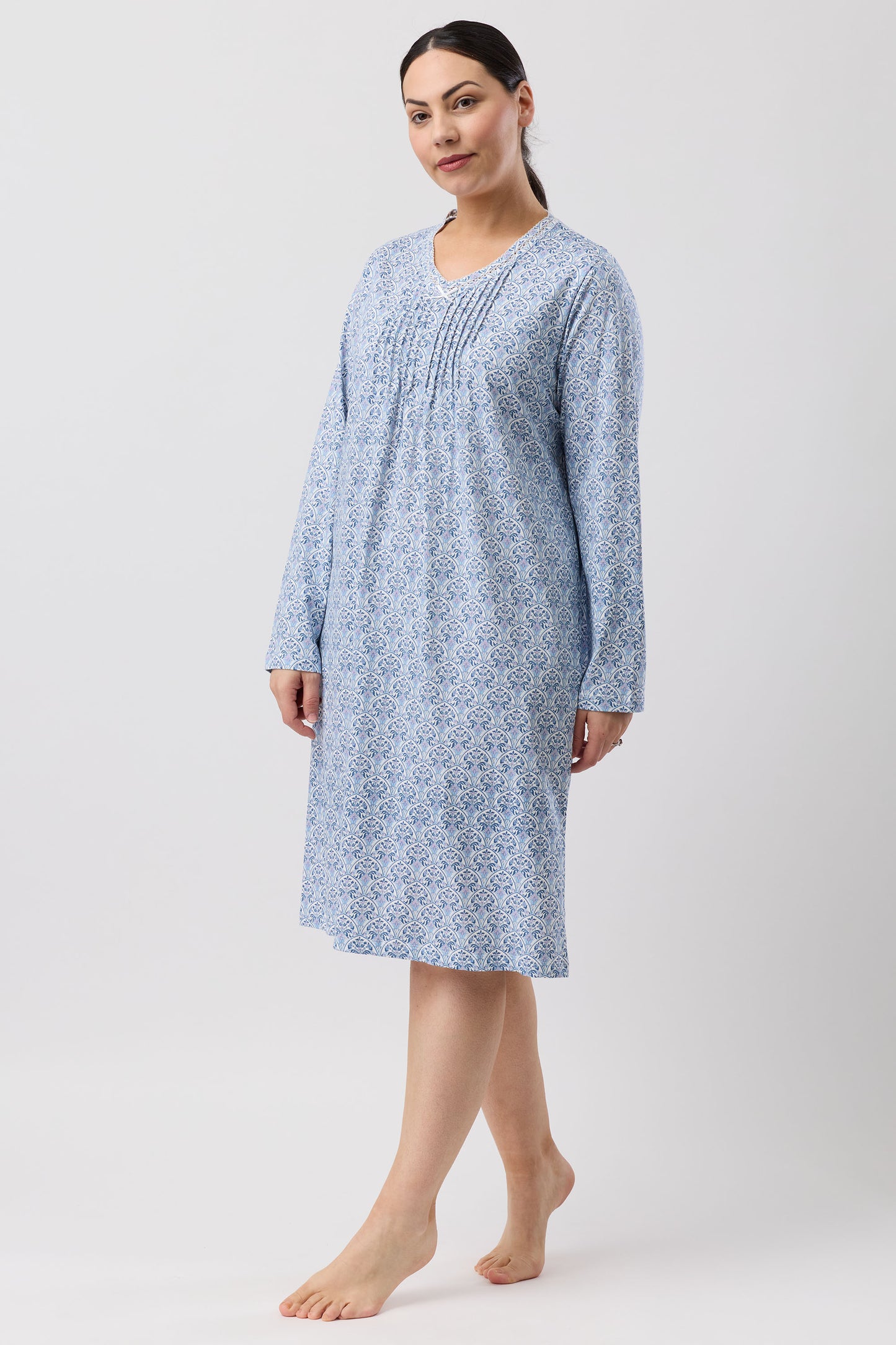 ORIENTAL CROCHET NIGHTIE TEAL - SK208O6