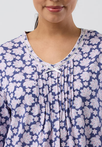 PAISLEY CROCHET NIGHTIE MARINE - SK208P5
