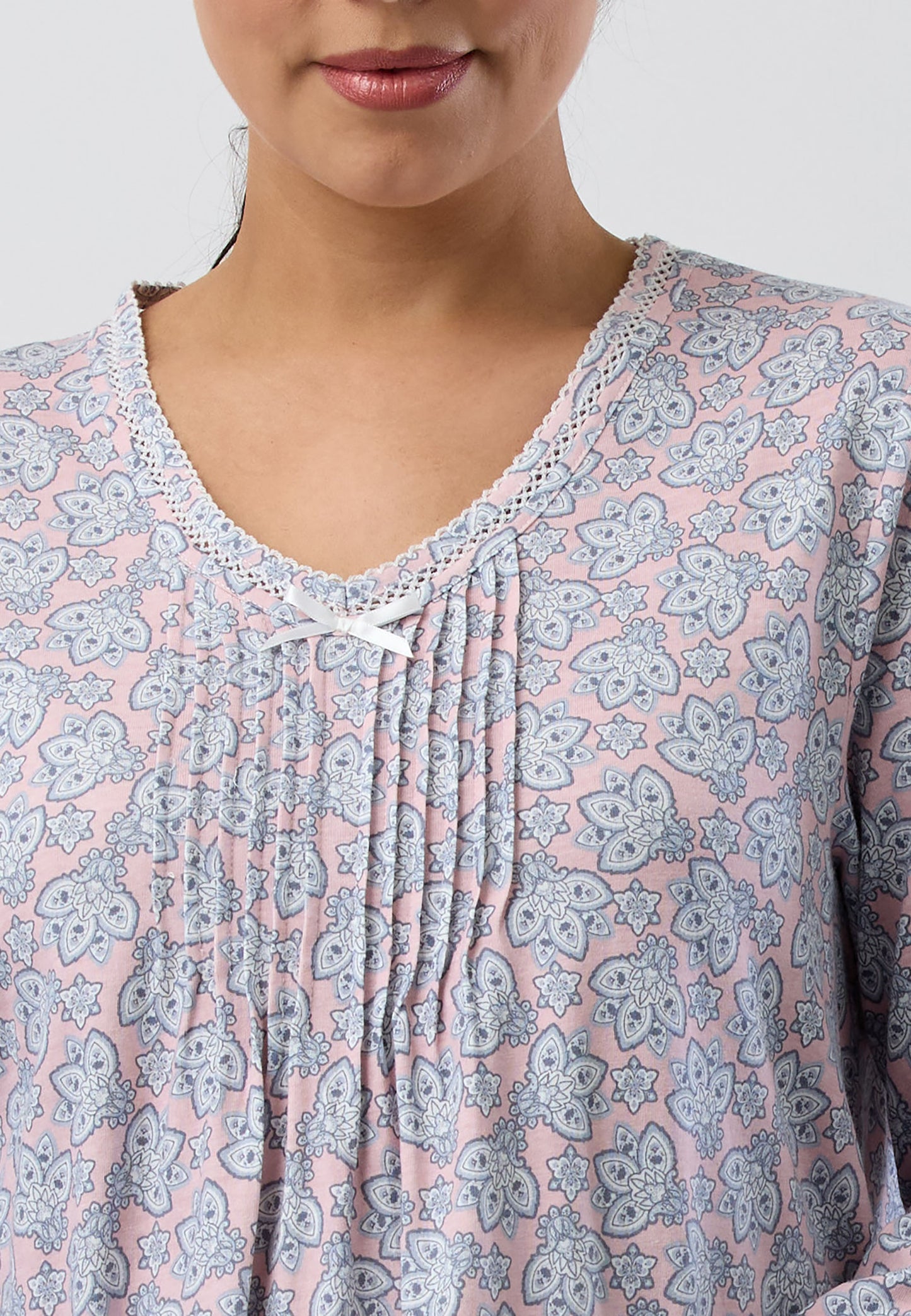 PAISLEY CROCHET NIGHTIE PINK - SK208P5